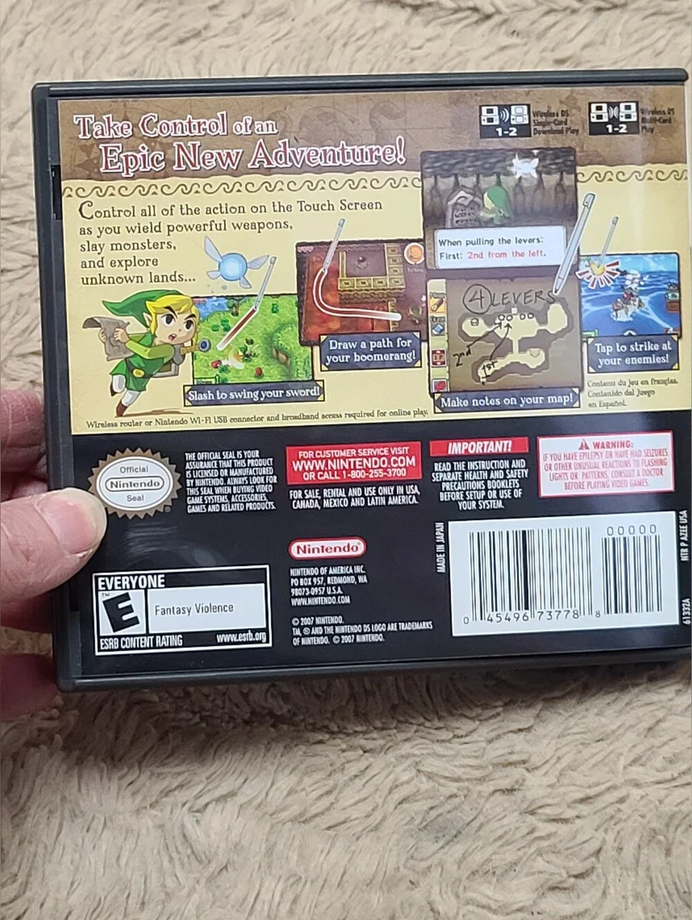 Nintendo The Legend of Zelda: Phantom Hourglass, Case, Manual And Inserts ONLY